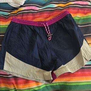Women's Navy and Cream Shorts